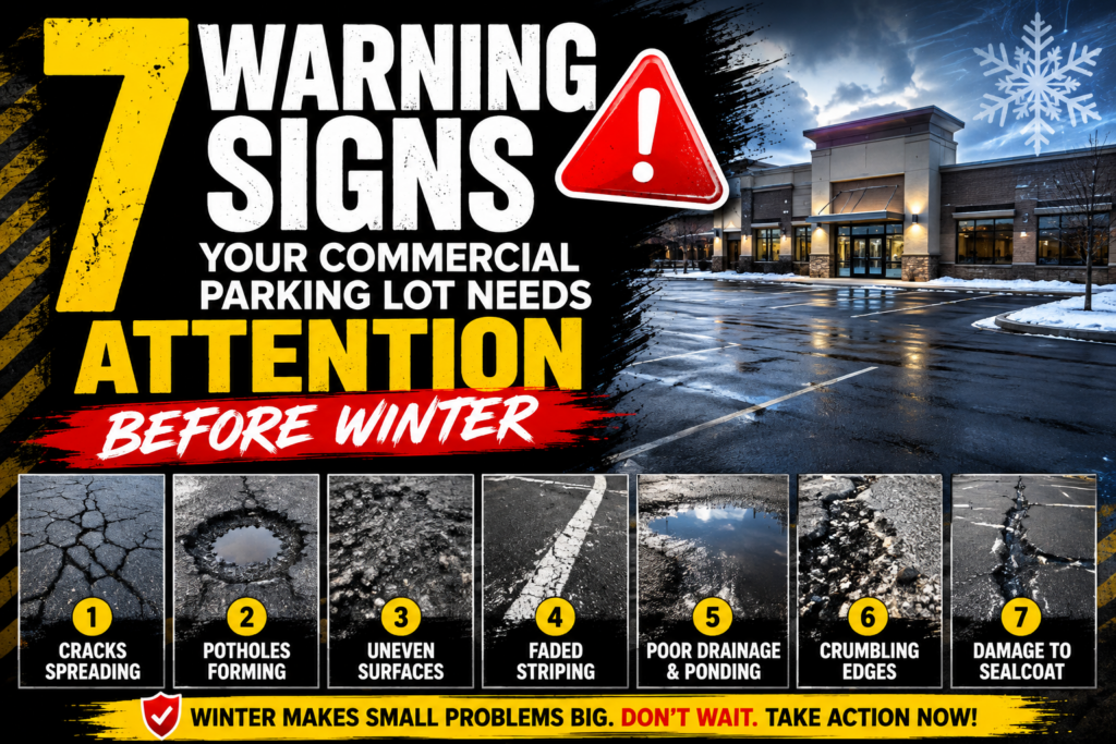 7 Warning Signs Your Commercial Parking Lot Needs Attention Before Winter